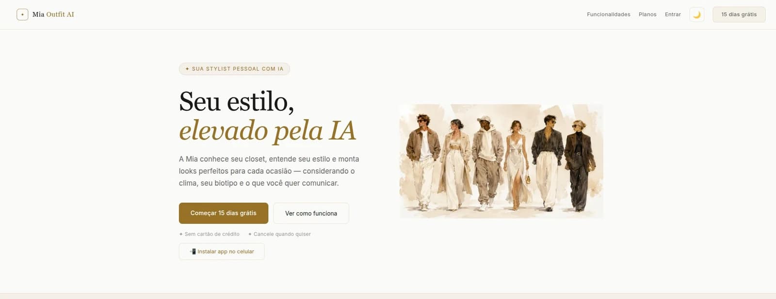 Screenshot do projeto Outfit AI